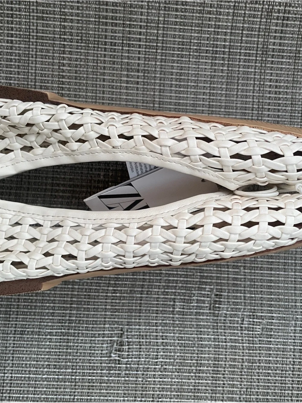 Zara Woven Ballet Flats - White